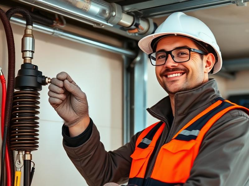 Wilmot Garage Doors professional technician servicing a garage door